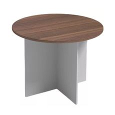 Rokovací stôl s guľatou doskou PRIMO GRAY, priemer 1000 mm, sivá/orech