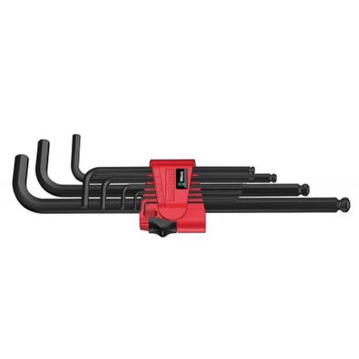 Wera 022086 Sada nástrčkových kľúčov inbus 950/9 Hex-Plus 6, čierna laserová (sada 9 kusov)
