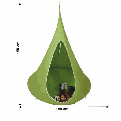 Závesné hojdacie kreslo, zelená, KLORIN NEW KLASIK CACOON HAMMOCK