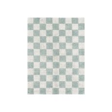 Svetlomodro-krémový prateľný ručne tkaný bavlnený koberec 120x160 cm Kitchen Tiles Blue Sage – Lorena Canals