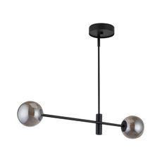 Luster na tyči ORO 2xG9/12W/230V čierna/šedá