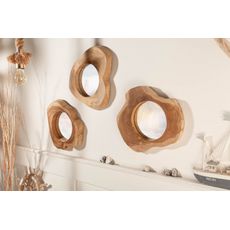 Estila Masívne asymetrické nástenné zrkadlo Teak Root z teakového dreva 41cm