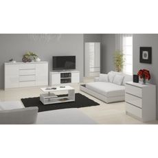 Komoda K160 2D4SZ biely lesk biela