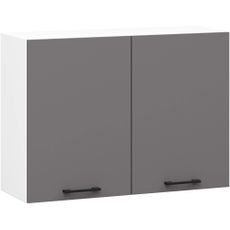 Ak furniture Závěsná kuchyňská skříňka OLIVIE 80x58 cm 01 matná bílá/matná grafitově šedá