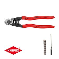 Nožnice na drôt a lano 190 mm KNIPEX 95 61 190 - leštená hlava, plastové puzdrá
