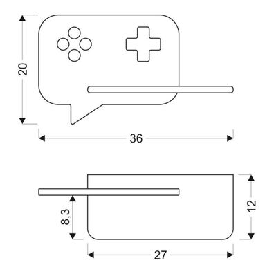 LED Detské nástenné svietidlo s poličkou CONSOLE LED/5W/230V čierna