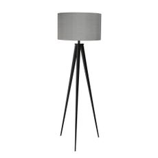 Čierno-sivá stojacia lampa Zuiver Tripod