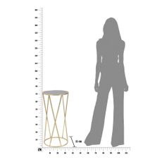 Odkladací stolík v čierno-zlatej farbe Mauro Ferretti Glam Simple, výška 75 cm