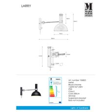 Markslöjd 106970 - Stmievateľné nástenné svietidlo LARRY 1xE27/60W/230V