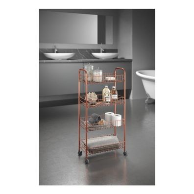 Kovový pojazdný regál v medenej farbe 41x84 cm Ascona – Metaltex