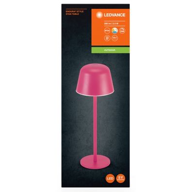 Ledvance -LED Stmievateľná vonkajšia nabíjacia lampa TABLE LED/2,5W/5V IP54 červená