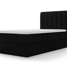 Čalúnená boxspingová jednolôžková posteľ Lamella mini 100x200 - čierna