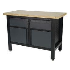 Pracovný dielenský stôl Matabro MB-TSK5422-L | 2 zásuvky | 2 skrinky | 1200 x 600 x 860 - 900 mm