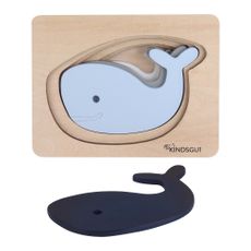Drevené vkladacie puzzle Whale – Kindsgut