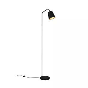 Čierna stojacia lampa s textilným tienidlom (výška 148 cm) Buddy – Trio