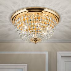Orion DLU 1840/47-Krištáľové str. svietidlo PLAFOND 6xE27/40W/230V pr.47 cm zlatá