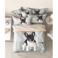3 dielne obliečky Polycotton French Bulldog 200x140cm+90x70cm TiaHome