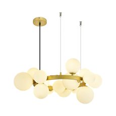 Brilagi - LED Luster na lanku MILLA 15xG9/3W/230V zlatá/biela