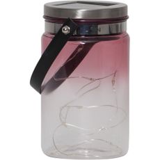 Vonkajší solárny lampáš Star Trading Tint Lantern Pink, výška 15 cm
