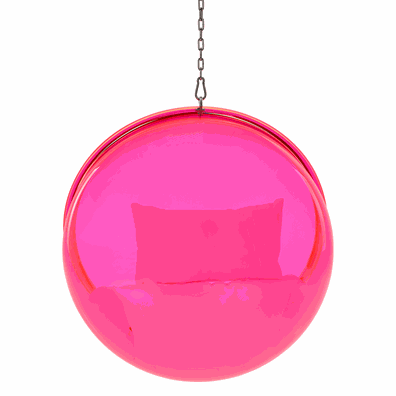 Závesné kreslo, ružová/strieborná/biela, BUBBLE TYP 1