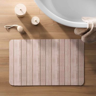 Hnedá gumová kúpeľňová predložka 50x80 cm Calista – douceur d'intérieur