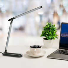 LED Stmievateľná dotyková stolná lampa MADERA LED/7W/230V čierna