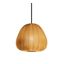 Estila Dizajnový moderný okrúhly luster Mistia s nazberaným látkovým tienidlom v béžovo zlatej farbe 38 cm