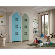 Zeleno-svetlomodrá detská šatníková skriňa 115x171,5 cm CASAMI BRUGES – Vipack