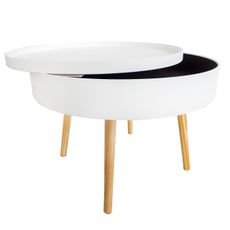 ModernHome Okrúhly konferenčný stolík s úložným priestorom, 60 cm