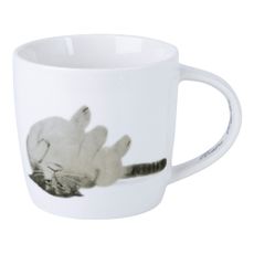 Biely porcelánový hrnček 400 ml Upside Down Cat – Maxwell & Williams