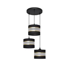 Luster na lanku HELEN 3xE27/15W/230V čierna/zlatá