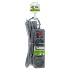 Predlžovací kábel s vypínačom Q-396f 3x z/u 3m sivý