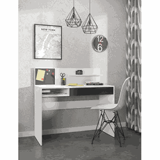 PC stôl s magnetickou tabuľou, biela/čierna, IMAN