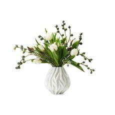 Biela porcelánová váza Morsø Flame, výška 15 cm