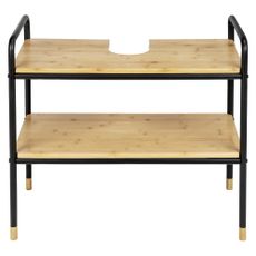 Čierna/prírodná bambusová skrinka pod umývadlo 70x60 cm Loft – Wenko