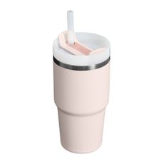 Svetloružová termoska so slamkou 600 ml Quencher H2.O FlowState – Stanley