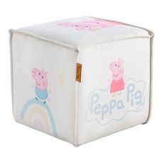 Biely zamatový detský puf Peppa Pig – Roba