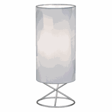 Stolná lampa, kov/sivé textilné tienidlo, AVAM