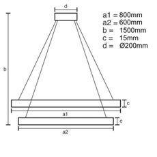 LED Stmievateľný luster na lanku LED/90W/230V 3000-6500K + diaľkové ovládanie