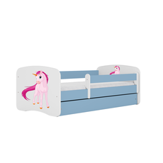 Kocot kids Detská posteľ Babydreams jednorožec modrá, varianta 80x160, se šuplíky, s matrací