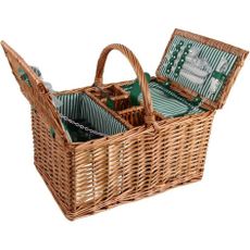 Arôme Piknikový koš pre 4 osoby Zelené pruhy , 48x 33 x 25 cm