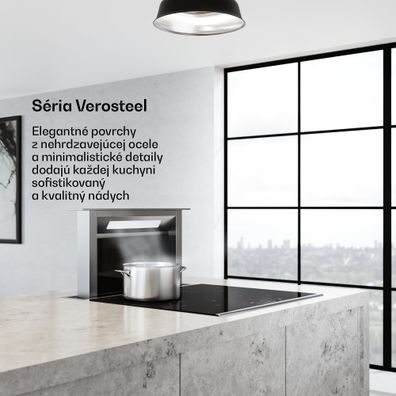 Klarstein Verosteel vstavaný digestor, Minimalistický, výkonný, EEC A++, 853,3 m³/h, 60 cm