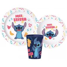 Sada plastového riadu Lilo a Stitch s kelímkom - 3 diely