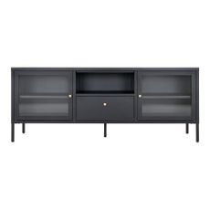 Čierny kovový TV stolík 150x60x35 cm Dalby – House Nordic