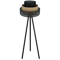 Brilagi - Stojacia lampa DAKOTA LUNETA 1xE27/15W/230V čierna/ratan