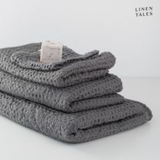 Tmavosivé uteráky a osušky v súprave 3 ks Honeycomb - Linen Tales