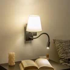 Brilagi - LED Nástenná lampa NUBILA 1xE27/25W/230V + LED/3W čierna/biela