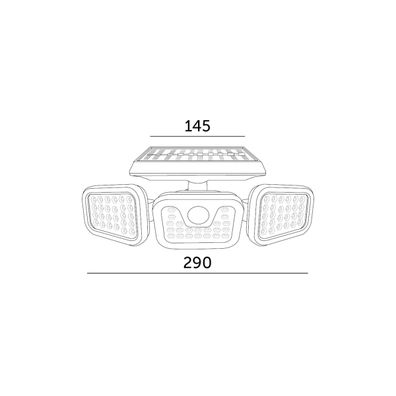 LED Solárny reflektor so senzorom LED/1,5W/3,7V 6000K IP44 2400 mAh