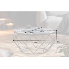 Konferenčný stolík Diamond 70cm mramor šedý