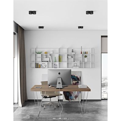 Pracovný stôl v dekore betónu s čiernou podnožou TemaHome Multi, 160 x 90 cm